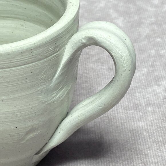 Vintage Williamsburg Pottery Salt Glaze Mug Cup Blue Floral - Picture 5 of 10